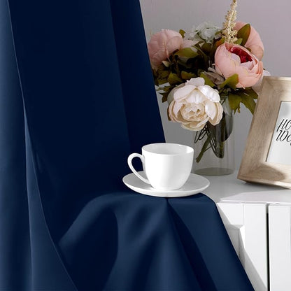 HOMEIDEAS Dark Navy Blackout Curtains - Image 5