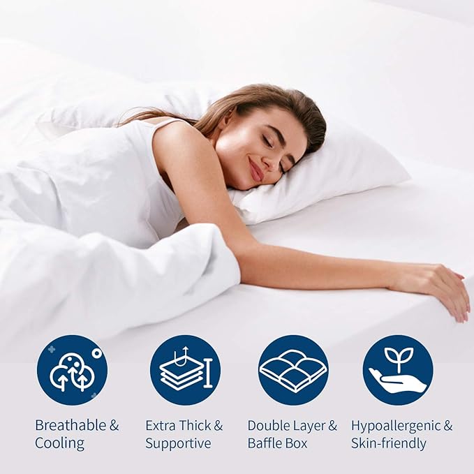 ELEMUSE Queen Size Extra Thick Fusion Goose Down Feather Filled Mattress Topper - Image 7