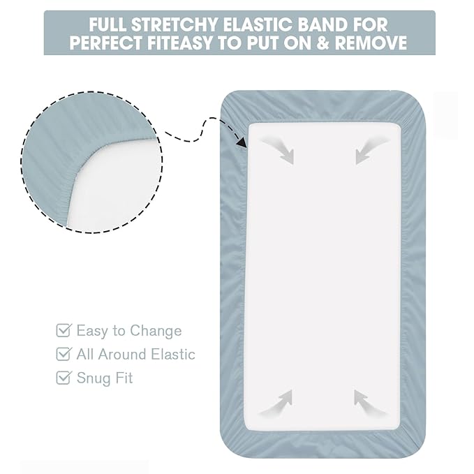 Bimocosy Crib Sheets 4 Pack, Baby Crib Sheets Fitted - Image 5