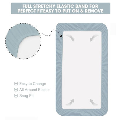 Bimocosy Crib Sheets 4 Pack, Baby Crib Sheets Fitted - Image 5