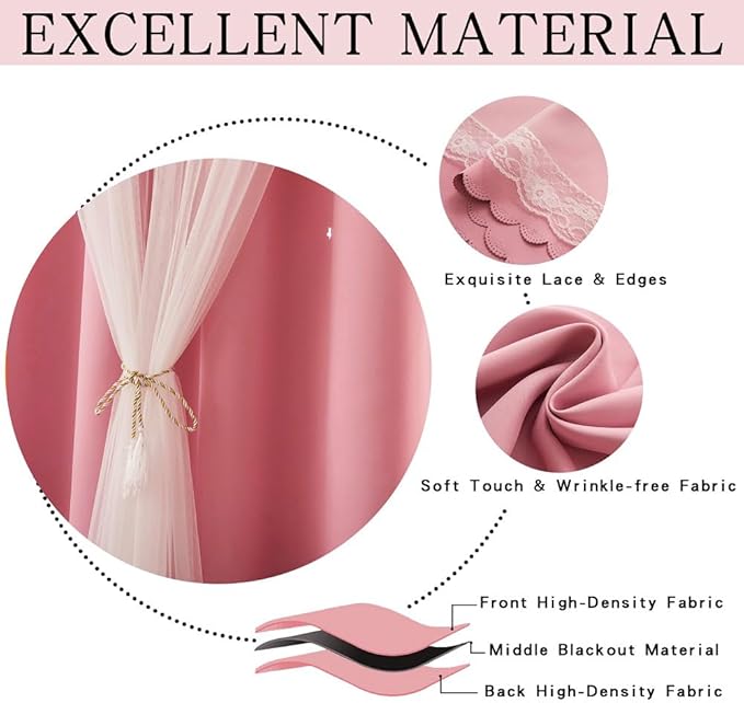 Pink Curtains for Girls Room - Image 3