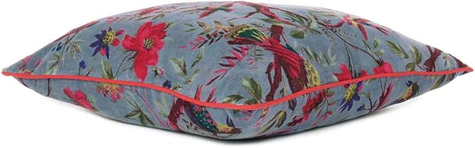 Eyes of India Boho Velvet Bird Print Throw Pillow Cover, Colorful Decorative - Image 2