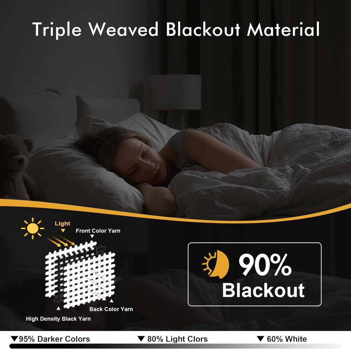 miulee blackout curtains for bedroom 2 panels 40 shown in use