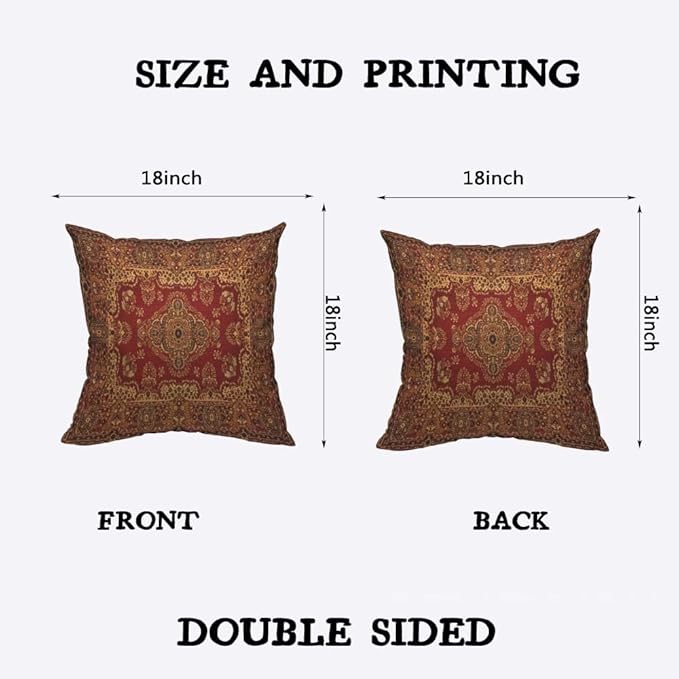 TKS MITLAN Paisley Carpet Texture Decorative Pillow Covers Retro Boho Floral - Image 2