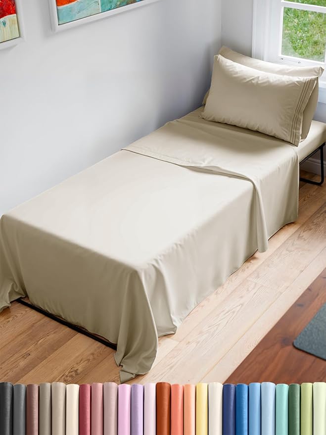 Cot Sheet Set 33” x 75” – 4 Piece Cot Size Twin Mattress Sheets – Ideal by CGKUnlimited