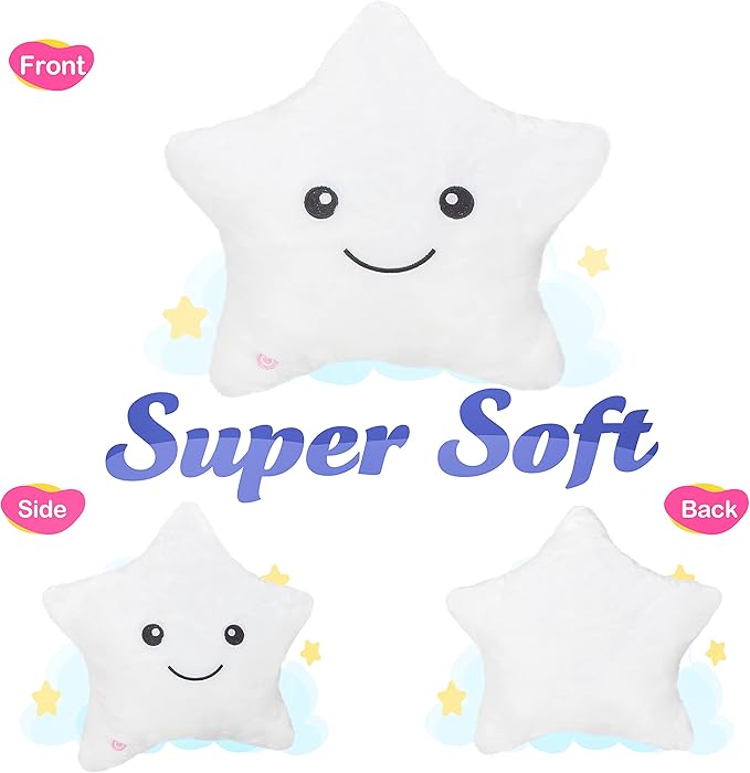 WEWILL 13'' Creative Twinkle Star Glowing LED Night Light Plush Pillows Light - Image 5