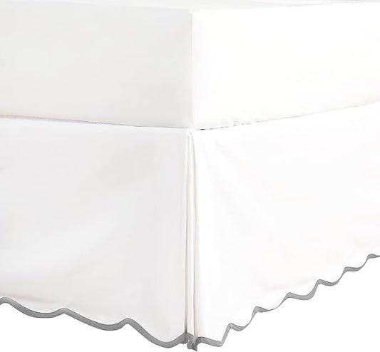 HIG Off White Chic Queen Bed Skirt by HIG