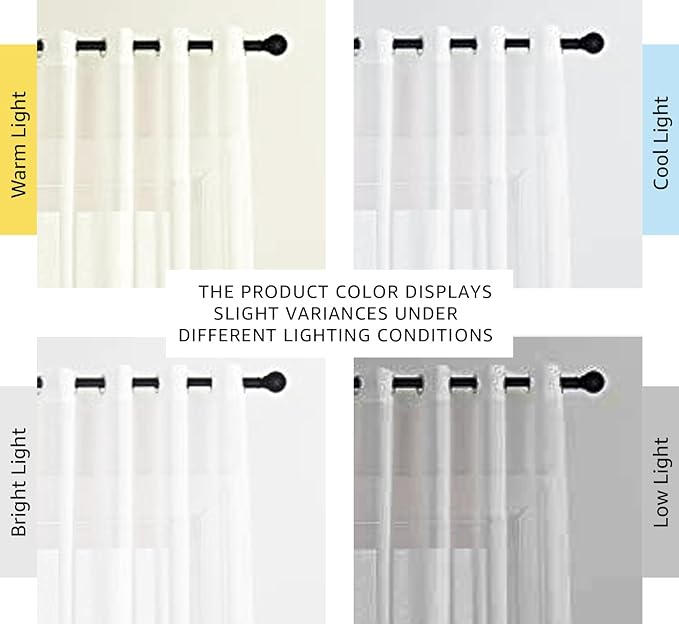NICETOWN Linen Sheer Curtains 96 inches Long - Image 2