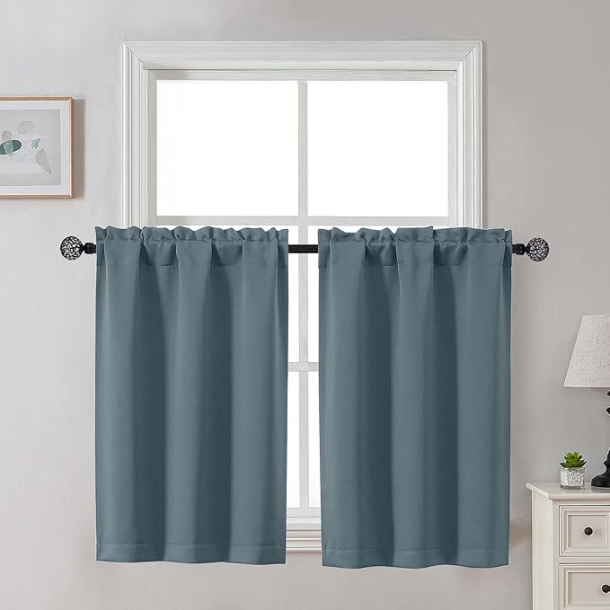 Gwine Stone Blue Blackout Curtains by Gwine