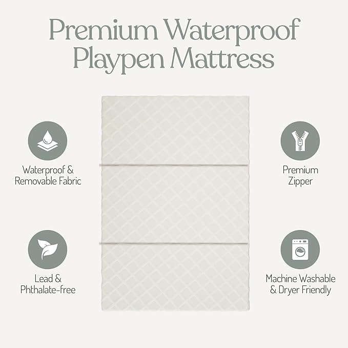 Sleepah Pack and Play Mattress Waterproof & Washable Cover Foldable Tri-Fold - Image 7
