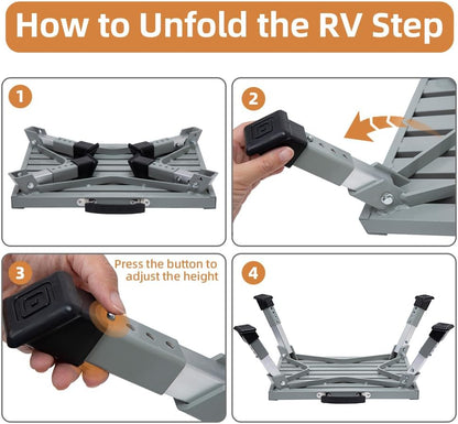 homeon wheels 19" x 14.5" large rv step, close-up detail