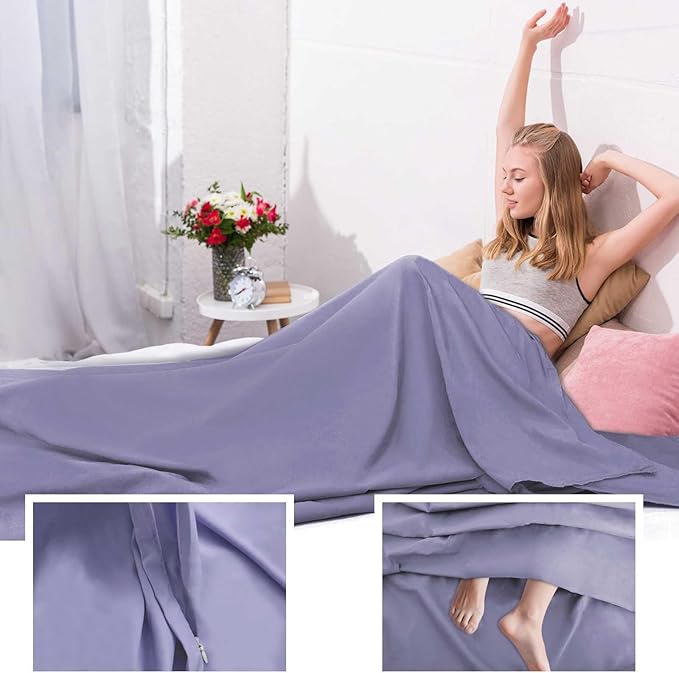 Sleeping Bag Liner, Travel Sheet & Adult Sleep Sack, Camping Sheets Travel - Image 9