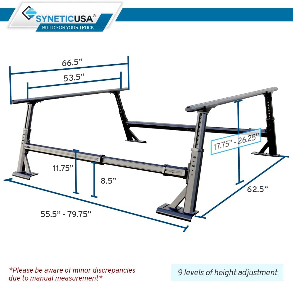 Syneticusa AR Retractable Tonneau Cover+R1 Rack Fit 2000-2027 Ram 1500 2500