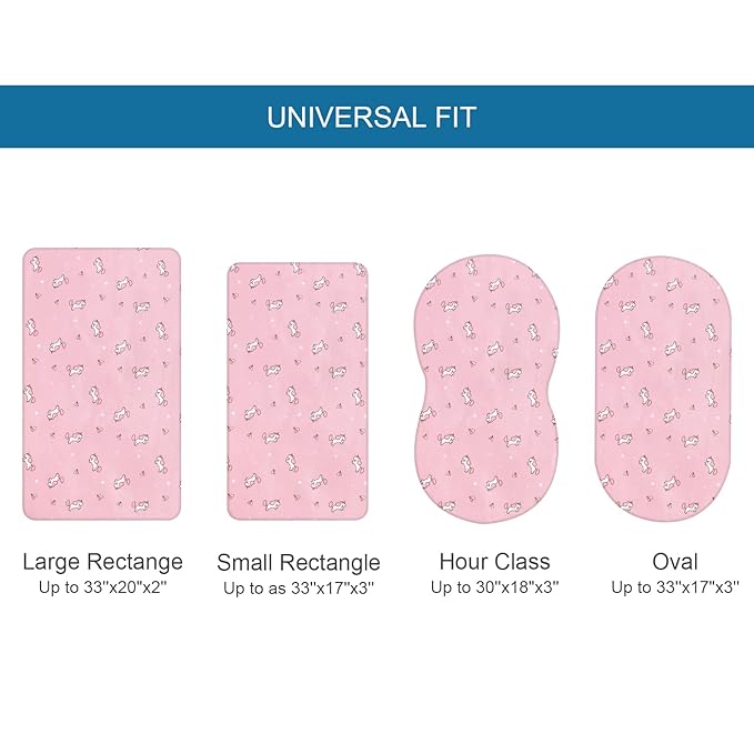 Bassinet Sheet 4 Pack for Baby Girls, Bassinet Sheets Universal Fit for - Image 6