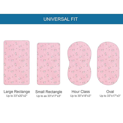 Bassinet Sheet 4 Pack for Baby Girls, Bassinet Sheets Universal Fit for - Image 6