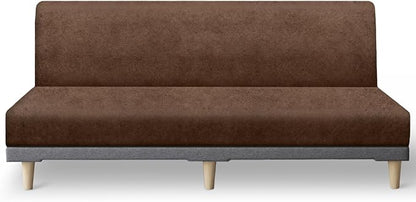 molasofa Leather Like Stretch Futon Slipcover Armless Futon Bed Sofa Cover by Molasofa