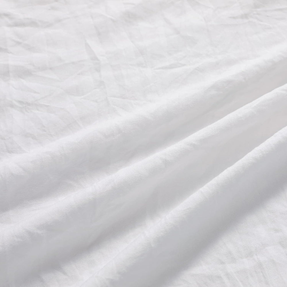 CAROMIO White Ruffle Duvet Cover Queen Size, 3PCS Soft Washed Microfiber Vint...