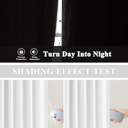 Vision Home White Pinch Pleated Full Blackout Curtains Thermal Insulated Window - Image 3