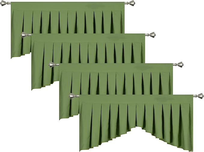 Valances for Windows Green Window Valance for Kitchen Rod Pocket Blackout - Image 3