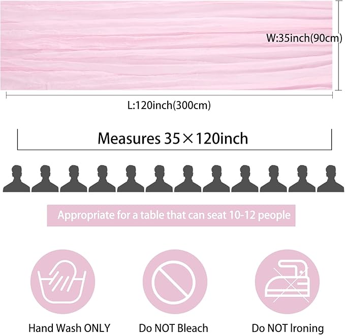 12 Pack 10Ft Cheesecloth Table Runner 35x120 Inch Boho Gauze Table Runner - Image 2