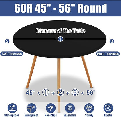 Round Spandex Tablecloth, Elastic Fitted Waterproof Tablecloths - Image 8