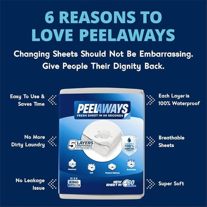 Peelaways Waterproof Disposable Bed Sheets – As Seen On Shark Tank | 5-Layer - Image 4