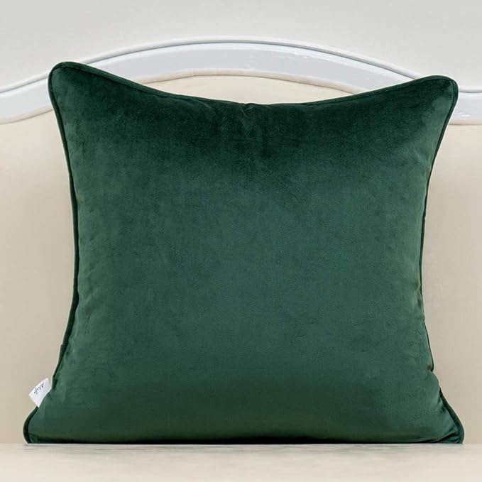 Alerfa 18 x 18 Inch Square Leaf Pillow Embroidery Cut Velvet Cushion Case - Image 2