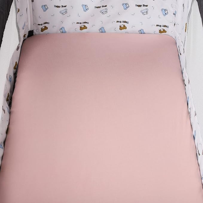 Pack n Play Sheet Stretchy Fitted Portable Mini Crib Sheets Set 3 Pack - Image 5