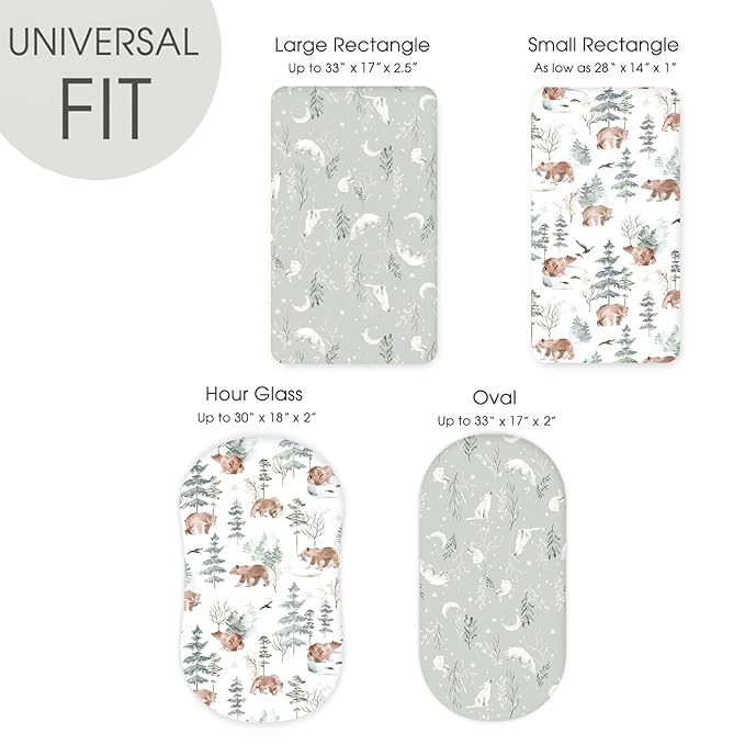 Stretchy Bassinet Mattress Sheets, Ultra Soft Bassinet Sheet 2 Pack, Universal - Image 5