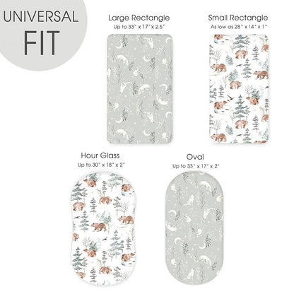 Stretchy Bassinet Mattress Sheets, Ultra Soft Bassinet Sheet 2 Pack, Universal - Image 5
