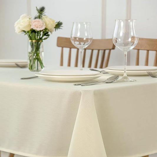 maxmill Square Jacquard Tablecloth Waterproof Spillproof Wrinkle Resistant Soft by maxmill