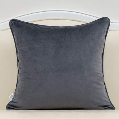Alerfa 20 x 20 Inch Gray Silver Square Maple Leaf Pillow Embroidery Cut Velvet - Image 2