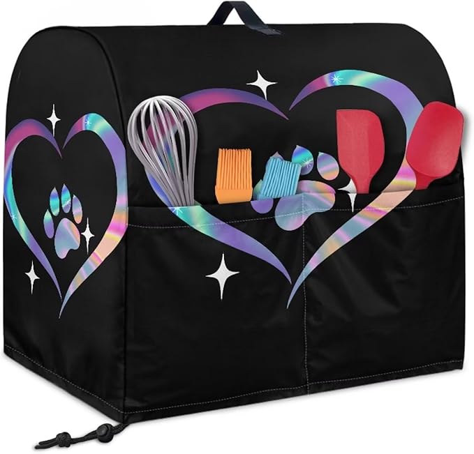Dog Paw Heart Print Mixer Cover Stand Mixer Dust Proof Covers - Image 2