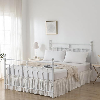 Tufted Dot Bed Skirt Full Size Ruffled Bed Skirt - Image 5
