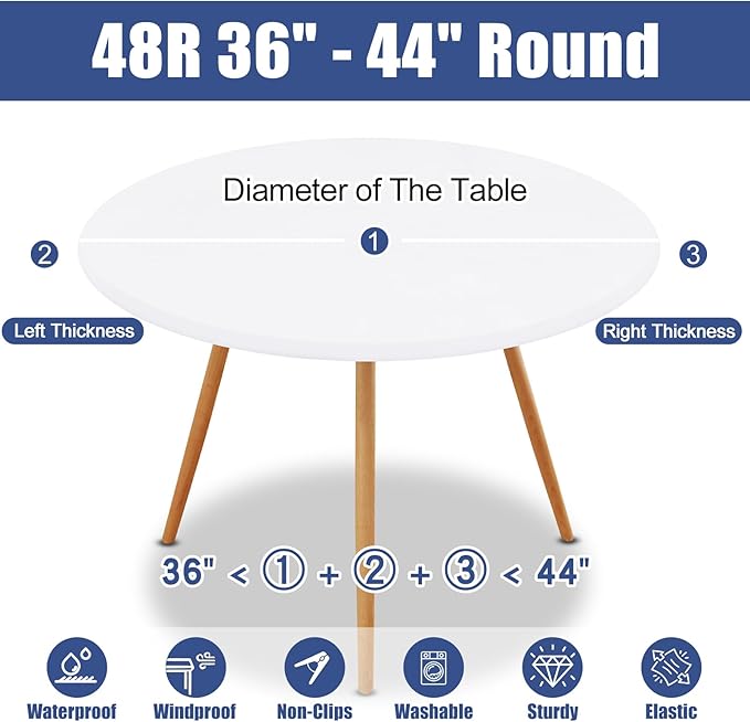 Round Spandex Tablecloth, Elastic Fitted Waterproof Tablecloths - Image 8