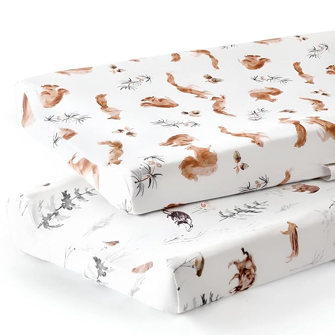 GRSSDER Stretch Ultra Soft Jersey Knit Changing Pad Cover Set 2 Pack, Change by BUYNOW