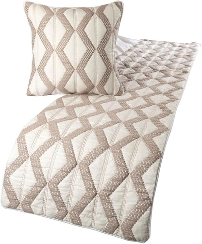 The HomeCentric Ivory Bed Runner, King Size 90"x18" Decorative Bed Runner by TheHomeCentric