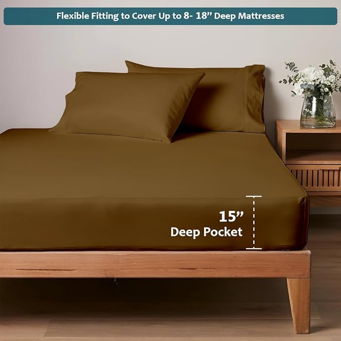 Luxury Queen Sleeper Sofa Bed Sheet Set, 100% Egyptian Cotton, 338 Thread Count - Image 3