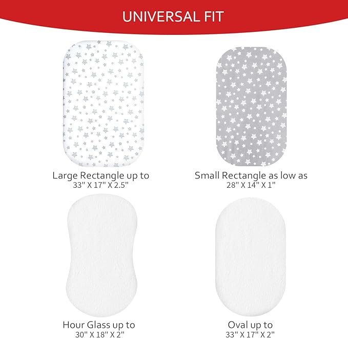 Bassinet Sheets & Waterproof Bassinet Mattress Pad Protector 4 Pack Set - Image 7