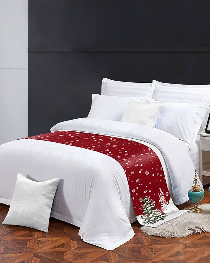 Christmas Tree Snowflakes Snowman Bed Runners - Image 4