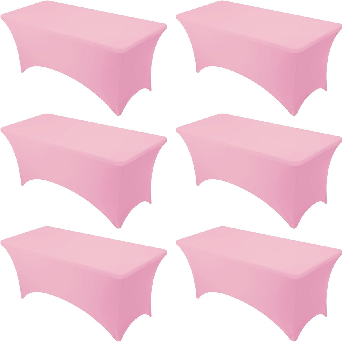 premium pink spandex tablecloths for 6ft rectangle tables, main product view