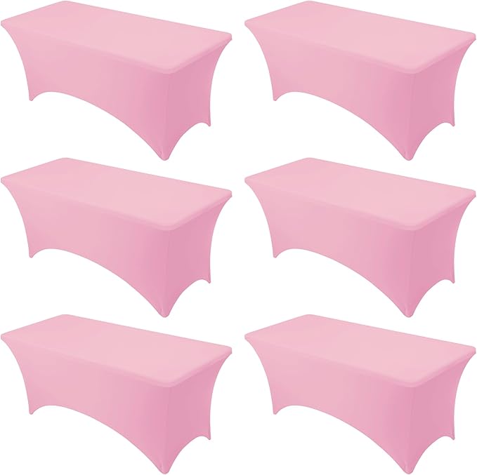 6-Pack Premium Pink Spandex Tablecloths by DailySet