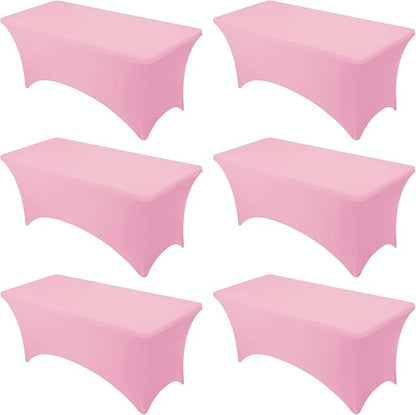 6-Pack Premium Pink Spandex Tablecloths by DailySet