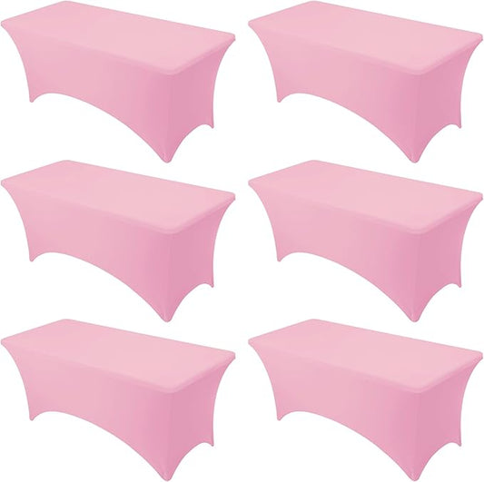 6-Pack Premium Pink Spandex Tablecloths by DailySet