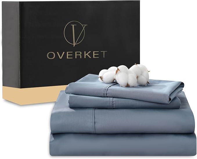 100% Egyptian Cotton Sheets King Size 4PCS 1000 Thread Count Sateen Weave Soft by overket