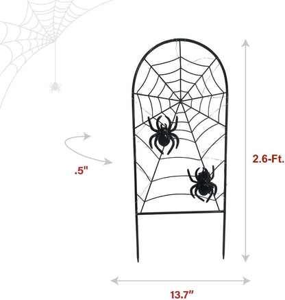 Haunted Hill Farm 2.6-Ft. Metal Spiderweb with Stake Halloween Decoration