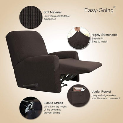 Easy-Going Recliner Stretch Sofa Slipcover Sofa Cover 4-Pieces Furniture - Image 3