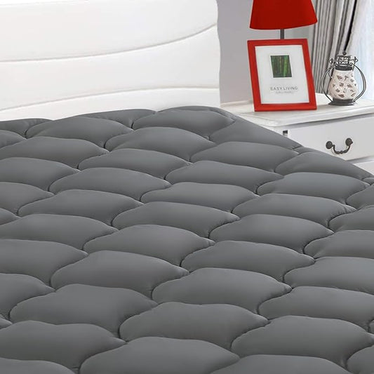 LEISURE TOWN King Mattress Pad Fitted Quilted Cotton Mattress Cover Cooling by LEISURETOWN
