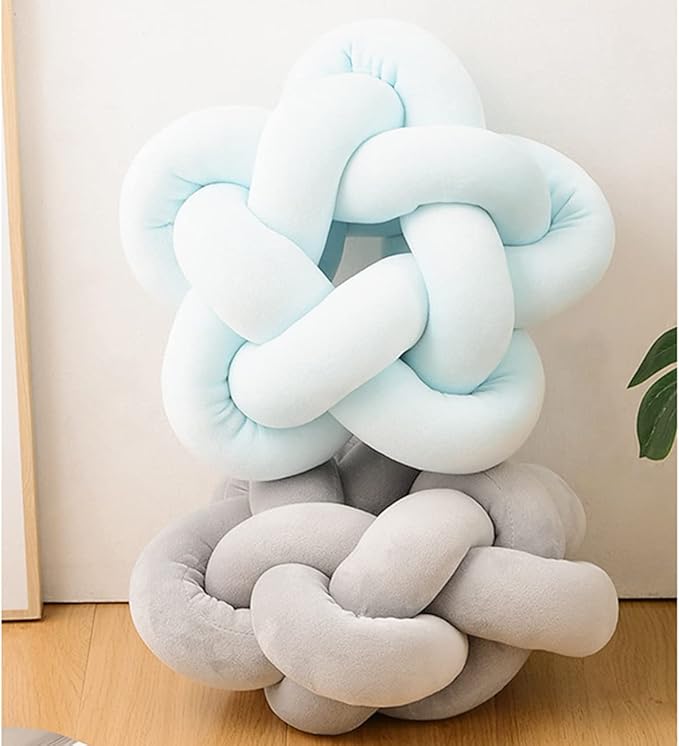Knot Plush Throw Pillow Handmade Knotted Star Pillow Soft Sofa Lumbar Cushion - Image 9