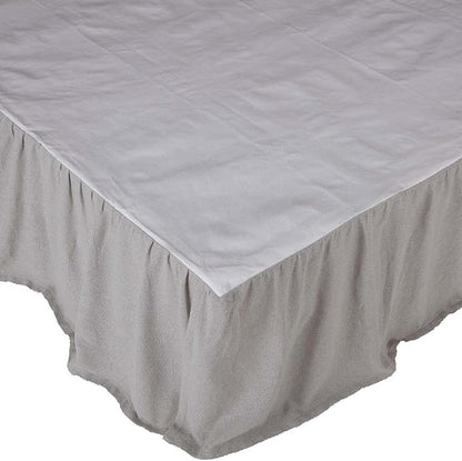 VHC Brands Burlap Dove Grey Ruffled King Bed Skirt 78x80x16 - Image 4